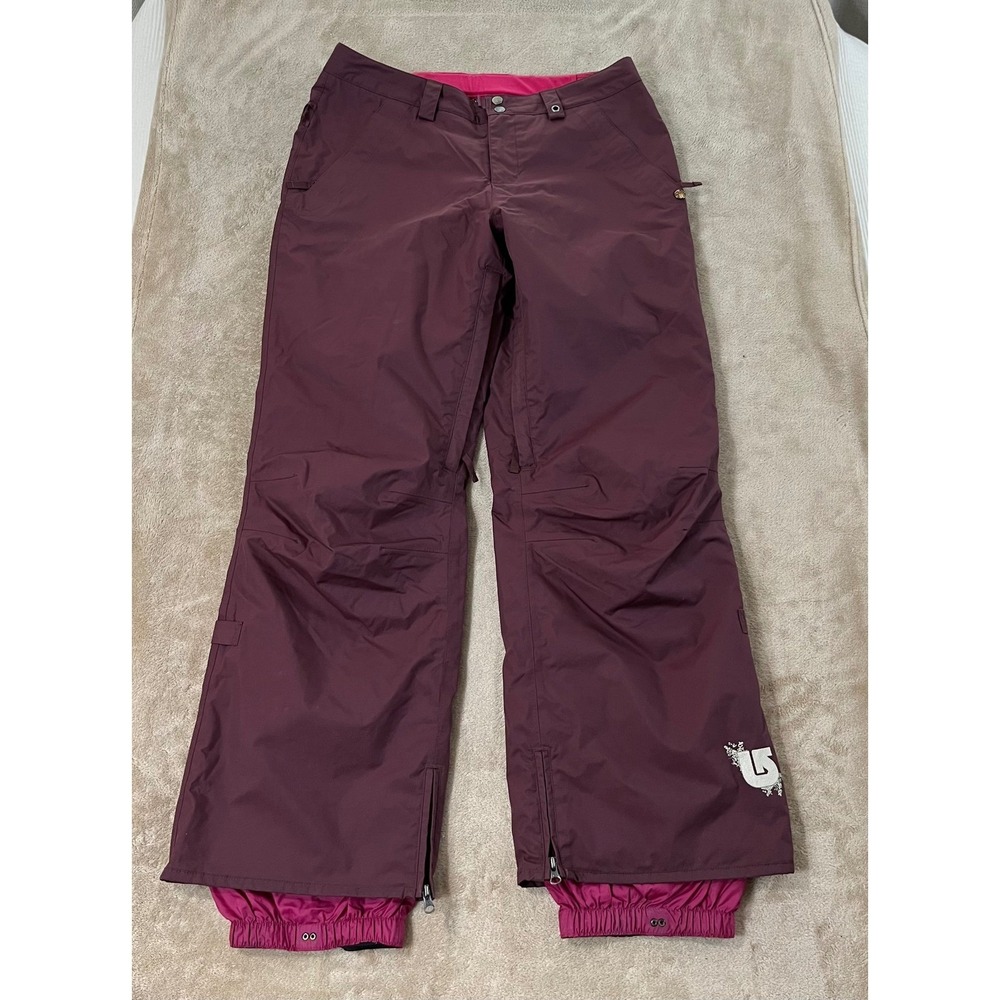 Burton Downtown Insulated Snow Pants Women's L Maroon Purple Ski Snowboard
